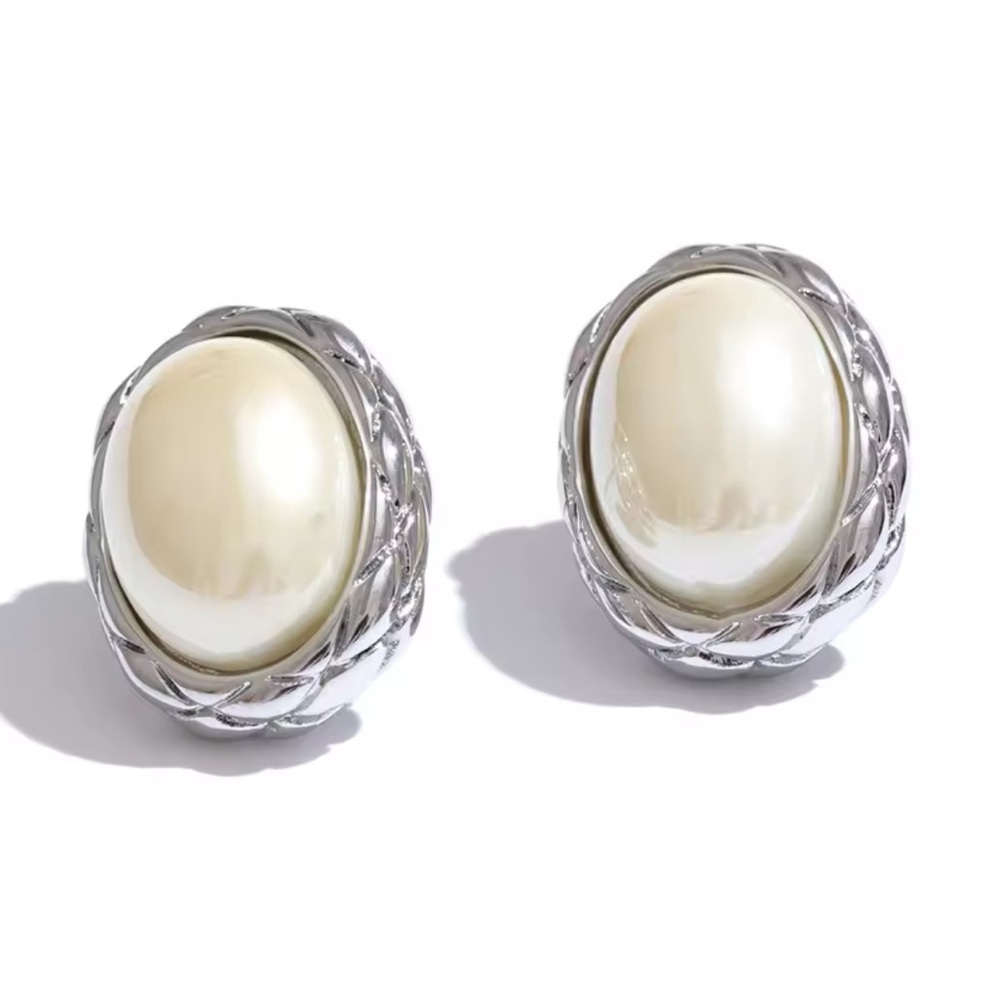 Luxury Vintage Pearl Classic Silver Earrings
